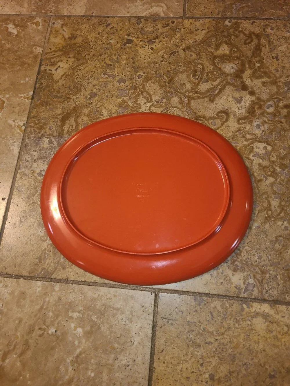 Vintage Mid Century Dark Red Melamine Serving Platter By Florence Prolon 1950's